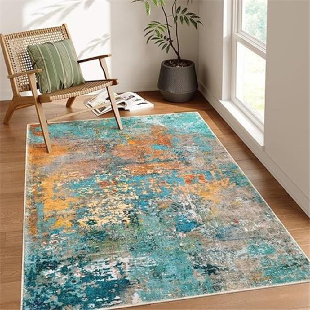 Modern Abstract Area Rugs 5x7, Large Washable Rugs for Living Room - Picture 8 of 8